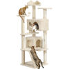 Picture of Yaheetech 62in Cat Tree Cat Tower for Indoor Cats, Cat Furniture w/Double Cat Condo, Scratching Posts, Multiple Platforms and Balls for Kittens & Cats, Beige