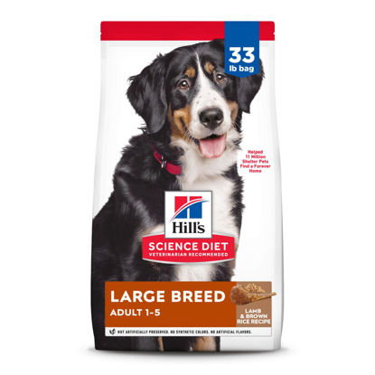 Picture of Hill's Science Diet Large Breed, Adult 1-5, Large Breed Premium Nutrition, Dry Dog Food, Lamb & Brown Rice, 33 lb Bag