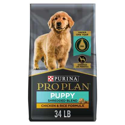 Picture of Purina Pro Plan High Protein Puppy Food Shredded Blend Chicken & Rice Formula - 34 Pound (Pack of 1)