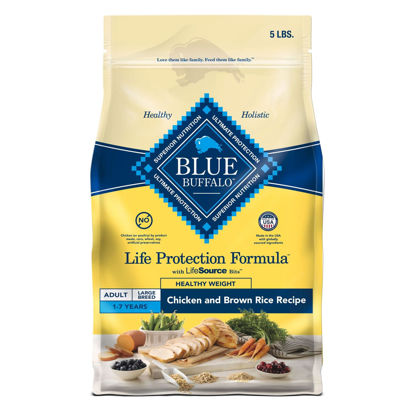 Picture of Blue Buffalo Life Protection Formula Healthy Weight Adult Dry Dog Food, Supports an Ideal Weight, Made with Natural Ingredients, Chicken & Brown Rice Recipe, 34-lb. Bag