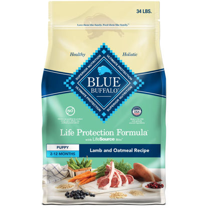 Picture of Blue Buffalo Life Protection Formula Puppy Dry Dog Food with DHA and ARA, Made with Natural Ingredients, Lamb & Oatmeal Recipe, 34-lb. Bag