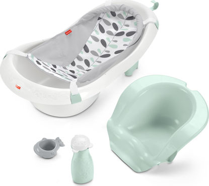 Picture of Fisher-Price Baby to Toddler Bath 4-in-1 Sling ‘n Seat Tub with Removable Infant Support and 2 Toys, Climbing Leaves