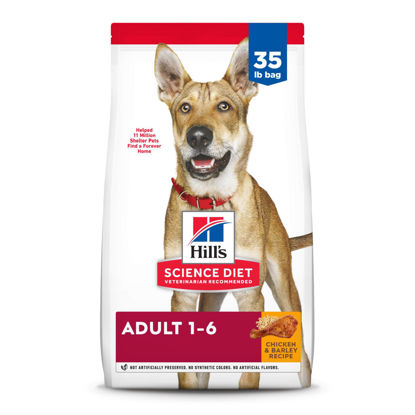 Picture of Hill's Science Diet Adult 1-6 Premium Nutrition Dry Dog Food, Chicken & Barley, 35 lb Bag (Pack of 1)