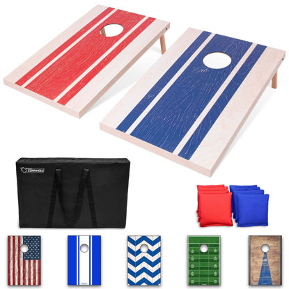 Picture of GoSports 3 x 2 ft Classic Cornhole Set - Includes 8 Bean Bags, Travel Case and Game Rules - Wood Design