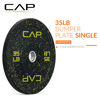 Picture of CAP Barbell Economy - Speckled Olympic Bumper Plate with Yellow Logo, Black, 35 lb Single