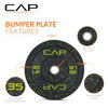 Picture of CAP Barbell Economy - Speckled Olympic Bumper Plate with Yellow Logo, Black, 35 lb Single