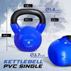 Picture of Yes4All 35 lb Kettlebell and Resistance Loop Bands Vinyl Coated Cast Iron - Great for Dumbbell Weights Exercises, Hand and Heavy Weights for Gym, Fitness, Full Body Workout Equipment Push up, Grip Strength and Strength Training, PVC Blue