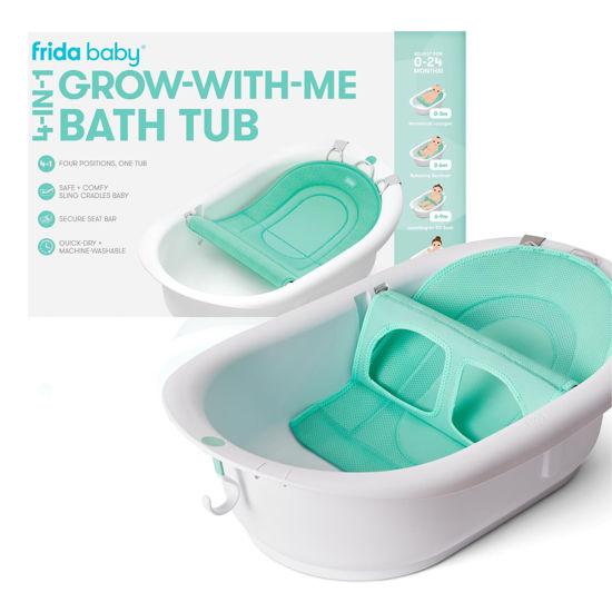 Picture of Frida Baby 4-in-1 Grow-with-Me Baby Bathtub, Baby Tub for Newborns to Toddler with Removable Bath Seat & Backrest for Bath Support in Tub