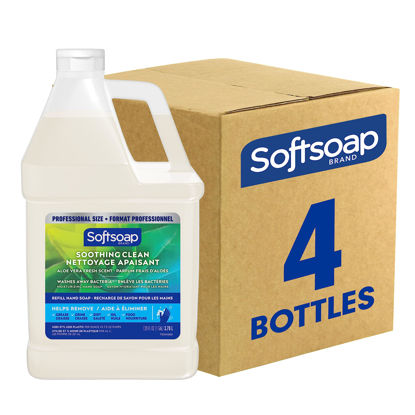 Picture of Softsoap Liquid Hand Soap Refill, Soothing Clean, Aloe Vera Fresh Scent - 1 gallon, Pack of 4