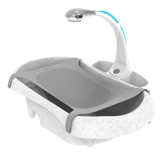 Picture of The First Years Rain Shower Baby Bathtub - Baby Spa for Newborn to Toddler - includes Convertible Bathtub and Sling with Soothing Spray - Baby Bath Essentials