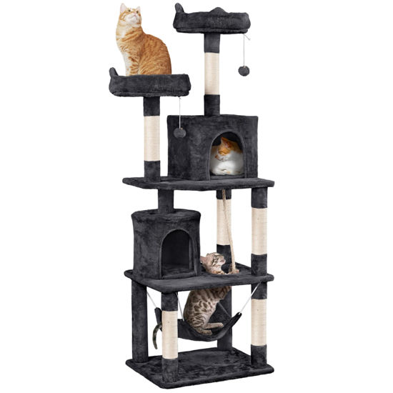 Picture of Yaheetech Cat Tree, 70.5in Cat Tower for Indoor Cats, Multi-Level Cat Condo with Scratching Post, Cat Climbing Tower Activity Center w/Foam-Padded Perches & Hammock & Fur Ball for Kitten