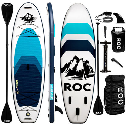 Picture of Roc Inflatable Stand Up Paddle Boards 10 ft 6 in with Premium SUP Paddle Board Accessories, Wide Stable Design, Non-Slip Comfort Deck for Youth & Adults (Royal)