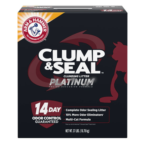 Picture of ARM & HAMMER Clump & Seal Platinum Multi-Cat Complete Odor Sealing Clumping Cat Litter with 14 Days of Odor Control, 37 lbs, Online Exclusive Formula