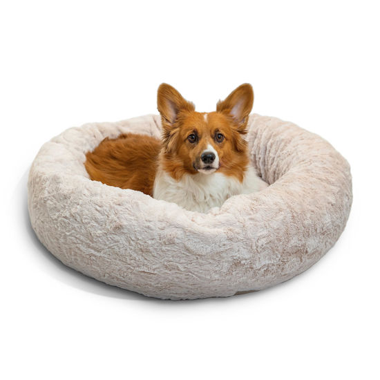 Picture of Best Friends by Sheri The Original Calming Donut Cat and Dog Bed in Lux Fur Oyster, Medium 30"