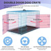 Picture of BestPet 24,30,36,42,48 Inch Dog Crates for Large Dogs Folding Mental Wire Crates Dog Kennels Outdoor and Indoor Pet Dog Cage Crate with Double-Door,Divider Panel, Removable Tray (Blue, 48")