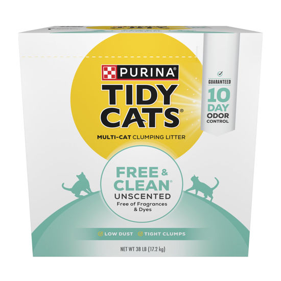 Picture of Purina Tidy Cats Clumping Cat Litter, Free & Clean Unscented Multi Cat Litter - 38 Pound (Pack of 1)