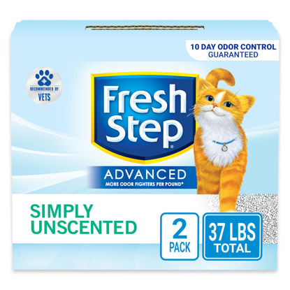 Picture of Fresh Step Advanced Unscented Cat Litter, 2 Pack (37.58 lbs/17.04 kg, Extra Large, Low Dust, Clumping, Activated Charcoal)