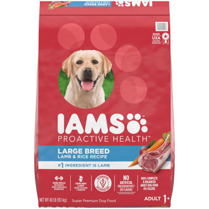 Picture of Iams Proactive Health Large Breed Adult Dry Dog Food Lamb & Rice Recipe, 40 lb. Bag