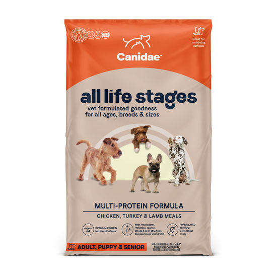 Picture of Canidae All Life Stages Premium Dry Dog Food for All Breeds, Multi-Protein Recipe with Chicken, Turkey & Lamb Meals Recipe, 40 lbs, For All Ages & Multi-Dog Homes