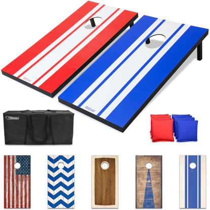 Picture of GoSports Classic Cornhole Set - Includes 8 Bean Bags, Travel Case and Game Rules (Choice of style), 4'x2'