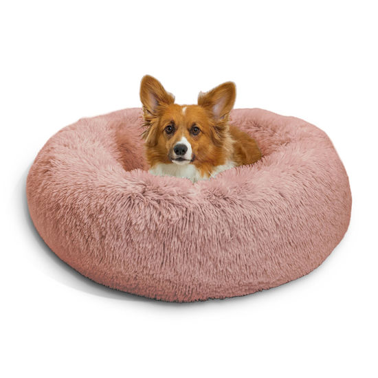 Picture of Best Friends by Sheri The Original Calming Donut Cat and Dog Bed in Shag Fur Dusty Rose, Medium 30"