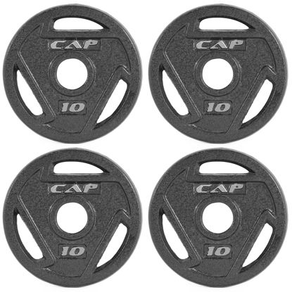 Picture of CAP Barbell 2-Inch Olympic Grip Weight Plate, 10 lb, Set of 4,Black