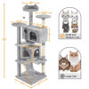 Picture of Yaheetech 70in Multi-Level Cat Tree Tall Cat Tower Cat Furniture with Condo, Scratching Posts & Dangling Ball for Indoor Cats Activity Center, Light Gray