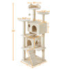 Picture of Yaheetech 70in Multi-Level Cat Tree Tall Cat Tower Cat Furniture with Condo, Scratching Posts & Dangling Ball for Indoor Cats Activity Center, Beige