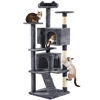 Picture of Yaheetech 70in Multi-Level Cat Tree Tall Cat Tower Cat Furniture with Condo, Scratching Posts & Dangling Ball for Indoor Cats Activity Center, Dark Gray