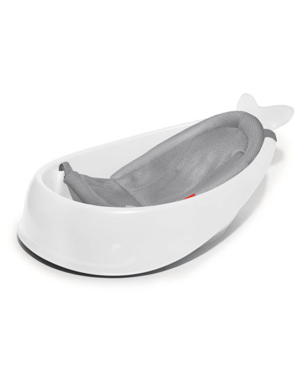 Picture of Skip Hop Baby Bath Tub, 3-Stage Smart Sling Tub, Moby, White