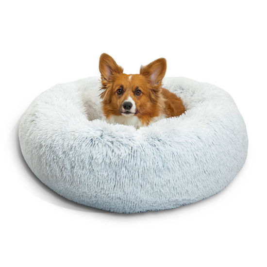 Picture of Best Friends by Sheri The Original Calming Donut Cat and Dog Bed in Shag Fur Frost, Medium 30"