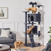 Picture of Yaheetech XL Cat Tree, 80in Multi-Level Cat Tower with Cat Scratching Posts, Double Cat Caves, Perched Platforms and Dangling Balls, Cat Stand House for Kittens Pet, Dark Gray