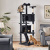 Picture of Yaheetech Larget Cat Tree, 80in Multi-Level Cat Tower with Cat Scratching Posts, Double Cat Condo, Perched Platforms and Dangling Balls, Cat Activity Center for Kittens Pet, Black