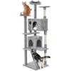 Picture of Yaheetech Tall Cat Tree, 80in Multi-Level Cat Tower with Cat Scratching Posts, Double Cat Caves, Perched Platforms and Dangling Balls, Cat Stand House for Kittens Pet, Light Gray