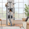 Picture of Yaheetech Tall Cat Tree, 80in Multi-Level Cat Tower with Cat Scratching Posts, Double Cat Caves, Perched Platforms and Dangling Balls, Cat Stand House for Kittens Pet, Light Gray