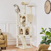 Picture of Yaheetech XL Cat Tree, 80in Multi-Level Cat Tower w/Cat Scratching Posts, Double Cat Condo, Perched Platforms and Dangling Balls, Cat Stand House for Kittens Pet, Beige