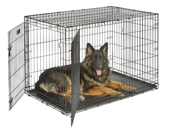 Picture of MidWest Homes for Pets Newly Enhanced Double Door iCrate Dog Crate, Includes Leak-Proof Pan, Floor Protecting Feet, Divider Panel & New Patented Features