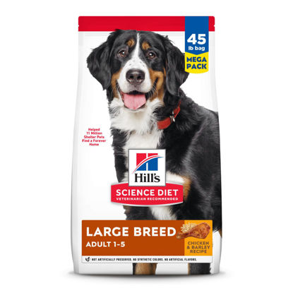 Picture of Hill's Science Diet Large Breed, Adult 1-5, Large Breed Premium Nutrition, Dry Dog Food, Chicken & Barley, 45 lb Bag