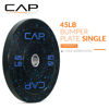 Picture of CAP Barbell Economy - Speckled Olympic Bumper Plate with Blue Logo, Black, 45 lb Single