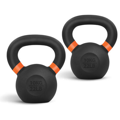 Picture of Yes4All Kettlebell Weights Cast Iron/Kettlebells Powder Coated - Strength Training, Home Gym, Full-body Exercises