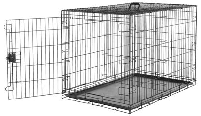 Picture of Amazon Basics Durable, Foldable Metal Wire Dog Crate with Tray, Single Door, 48 Inches, Black