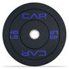 Picture of CAP Barbell Budget Olympic Bumper Plate with Blue Logo, Black, 45 lb Single