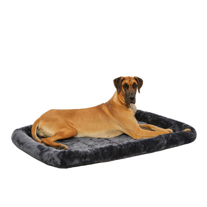 Picture of MidWest Homes for Pets 54L-Inch Gray Dog Bed or Cat Bed w/ Comfortable Bolster | Ideal for Giant Dog Breeds (Great Dane / Mastiff) & Fits a 54-Inch Dog Crate