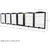 Picture of Pet Gate - 6-Panel Indoor Folding Dog Fence for Stairs or Doorways - 133x32-Inch Freestanding Play Pen with Support Feet by PETMAKER (Black)