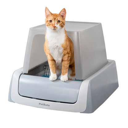 Picture of PetSafe ScoopFree Crystal Plus Front-Entry Self-Cleaning Cat Litter Box - Never Scoop Litter Again - Hands-Free Cleanup with Disposable Crystal Tray - Less Tracking, Better Odor Control