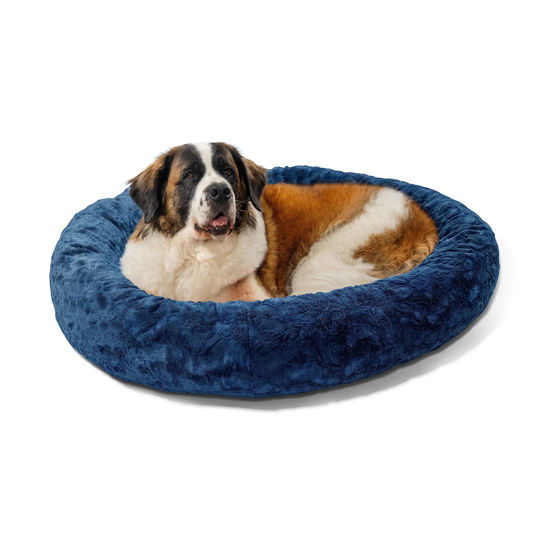 Picture of Best Friends by Sheri The Original Calming Donut Cat and Dog Bed in Lux Fur Navy, Extra Large 45"