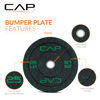 Picture of CAP Barbell Economy - Speckled Olympic Bumper Plate Set with Green Logo, Black, 25 lb Pair