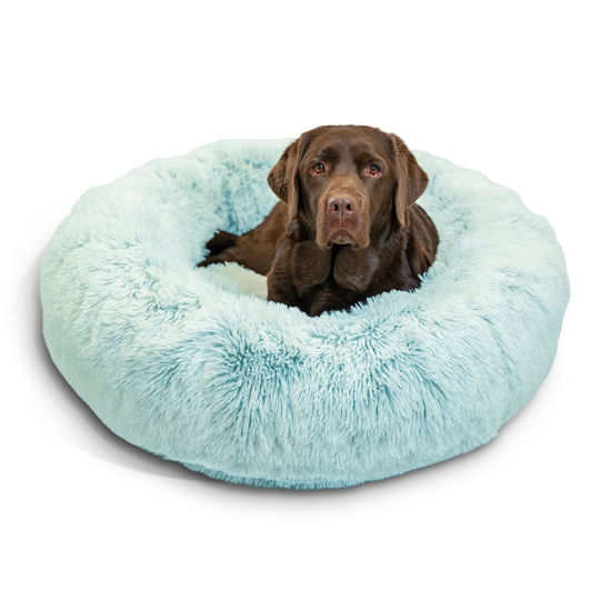 Picture of Best Friends by Sheri The Original Calming Donut Cat and Dog Bed in Shag Fur Baby Blue, Large 36x36