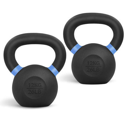 Picture of Yes4All Kettlebell Weights Cast Iron/Kettlebells Powder Coated - Strength Training, Home Gym, Full-body Exercises