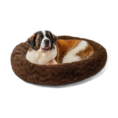 Picture of Best Friends by Sheri The Original Calming Donut Cat and Dog Bed in Lux Fur Dark Chocolate, Extra Large 45"